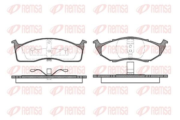 REMSA 0447.00 Brake pad set Front Axle, with adhesive film, with accessories, with spring
