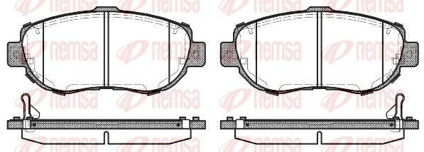 0456.14 REMSA Brake pad set LEXUS Front Axle, incl. wear warning contact, with adhesive film, with accessories