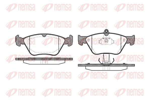 REMSA 0468.00 Brake pad set Front Axle, with adhesive film, with accessories, with spring