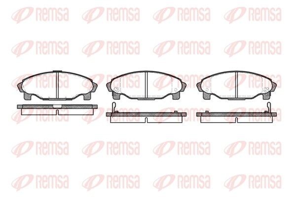 REMSA 0501.02 Brake pad set Front Axle, incl. wear warning contact, with adhesive film, with accessories