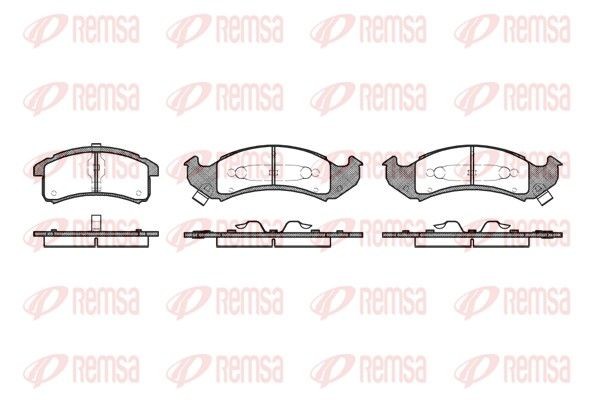 0537.02 REMSA Brake pad set CHEVROLET Front Axle, incl. wear warning contact, with spring
