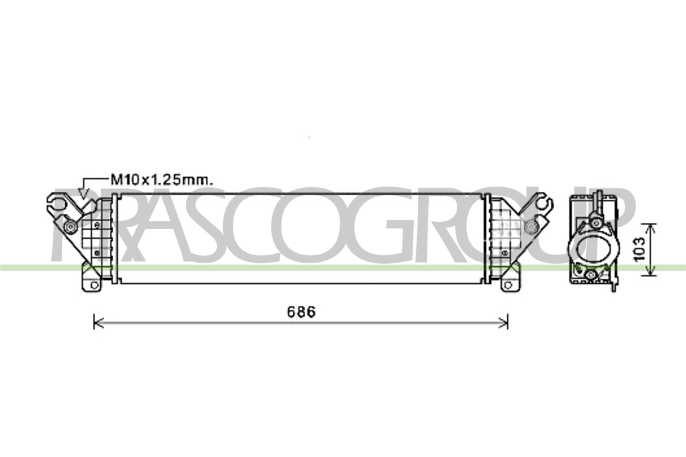 PRASCO MZ332N001 Intercooler SH01-13-565A