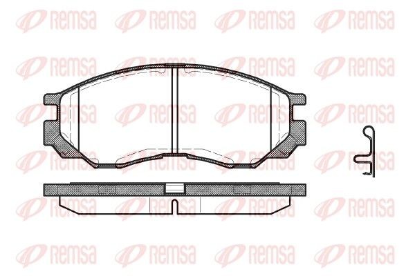 REMSA 0583.00 Brake pad set Front Axle, incl. wear warning contact, with adhesive film, with accessories, with spring