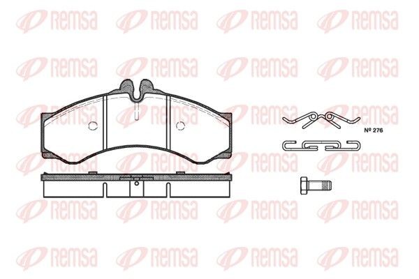 PCA061400 REMSA Front Axle, prepared for wear indicator, with adhesive film, with bolts/screws, with accessories, with spring Height: 73mm, Thickness: 20mm Brake pads 0614.00 buy