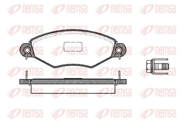 PCA064310 REMSA Front Axle, with adhesive film, with bolts/screws, with accessories, with spring Height: 47,5mm, Thickness: 18mm Brake pads 0643.10 buy