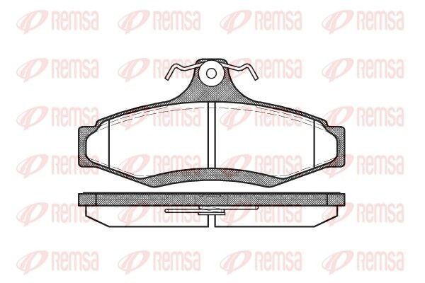 REMSA 0646.10 Brake pad set Rear Axle, with adhesive film, with accessories, with spring