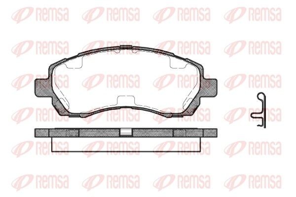 REMSA 0647.02 Brake pad set Front Axle, incl. wear warning contact, with adhesive film, with accessories, with spring
