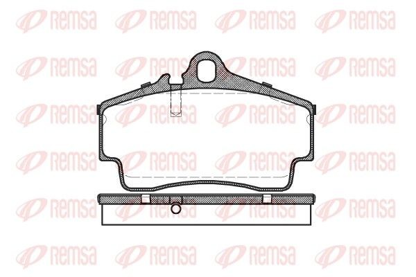 REMSA 0654.00 Brake pad set Rear Axle, prepared for wear indicator, with adhesive film, with accessories