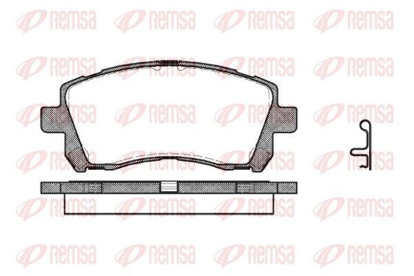 REMSA 0655.02 Brake pad set Front Axle, incl. wear warning contact, with adhesive film, with accessories, with spring