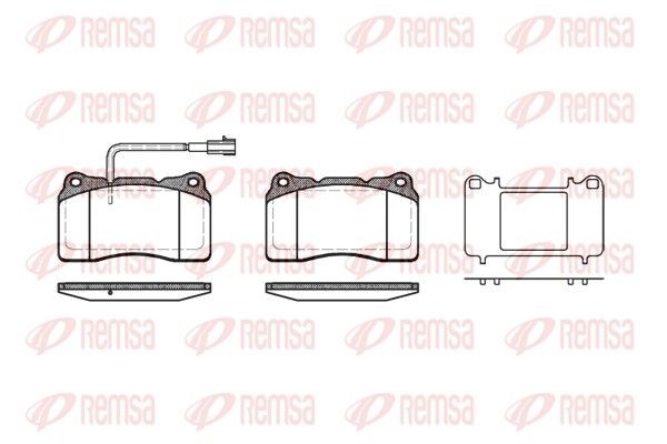 REMSA 0666.51 Brake pad set Front Axle, incl. wear warning contact, with adhesive film, with accessories