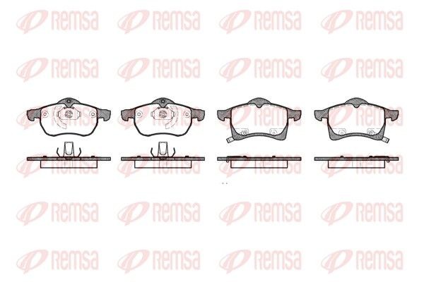 REMSA 0683.02 Brake pad set Front Axle, with acoustic wear warning, with adhesive film, with accessories, with spring