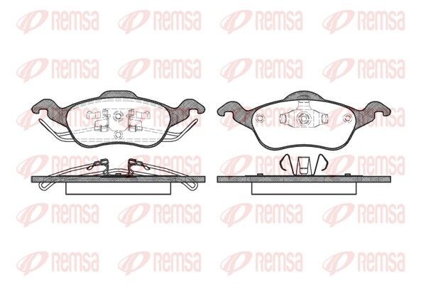 PCA069100 REMSA Front Axle, with adhesive film, with accessories, with spring Height 1: 60,6mm, Height 2: 58,5mm, Thickness: 19mm Brake pads 0691.00 buy