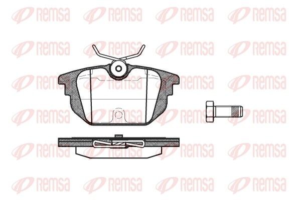PCA069200 REMSA Rear Axle, with adhesive film, with bolts/screws, with accessories, with spring Height: 44,5mm, Thickness: 14,4mm Brake pads 0692.00 buy