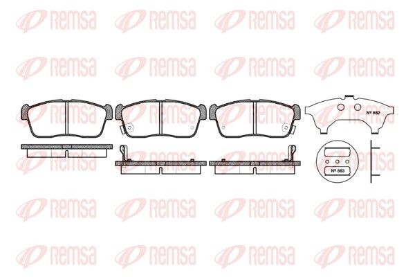 REMSA 0724.02 Brake pad set Front Axle, incl. wear warning contact, with adhesive film, with accessories