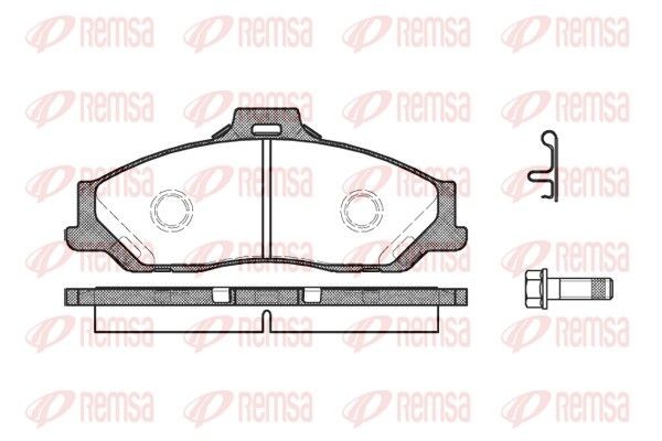 REMSA 0730.01 Brake pad set Front Axle, incl. wear warning contact, with adhesive film, with bolts/screws, with accessories, with spring