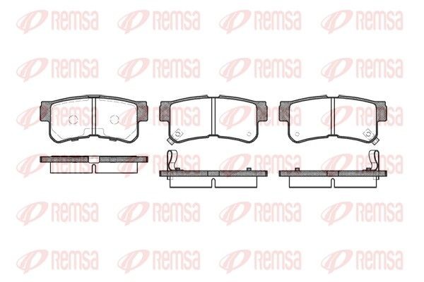 REMSA 0746.22 Brake pad set Rear Axle, incl. wear warning contact, with adhesive film, with accessories