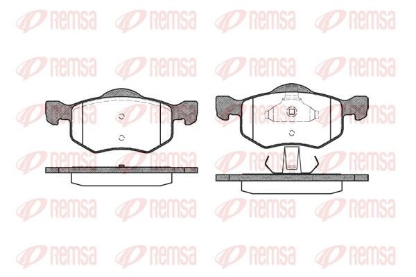 REMSA 0802.00 Brake pad set Front Axle, with adhesive film, with accessories, with spring