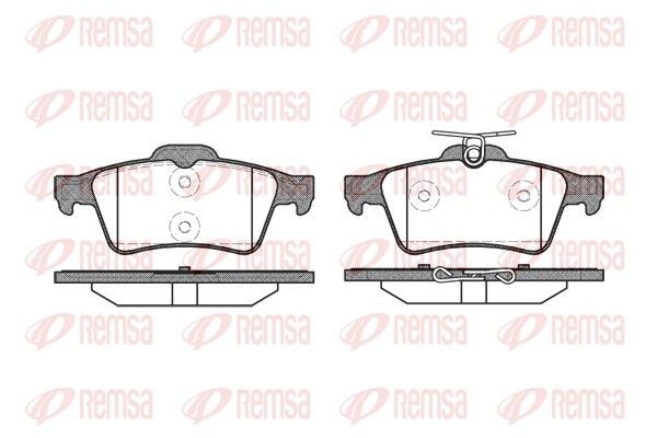 REMSA 0842.20 Brake pad set Rear Axle, with adhesive film, with accessories, with spring