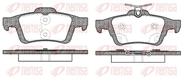 REMSA 0842.70 Brake pad set Rear Axle, with adhesive film, with accessories, with spring