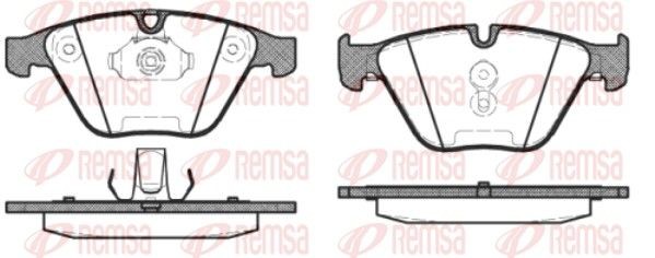 0857.30 REMSA Brake pad set BMW Front Axle, prepared for wear indicator, with adhesive film, with accessories, with spring