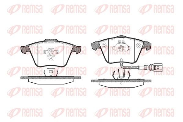 PCA096432 REMSA Front Axle, incl. wear warning contact, with adhesive film, with accessories, with spring Height: 72,9mm, Thickness: 20mm Brake pads 0964.32 buy