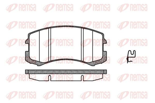 REMSA 0965.01 Brake pad set Front Axle, incl. wear warning contact, with accessories, with spring
