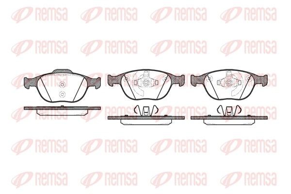 REMSA 0984.00 Brake pad set Front Axle, with adhesive film, with accessories, with spring