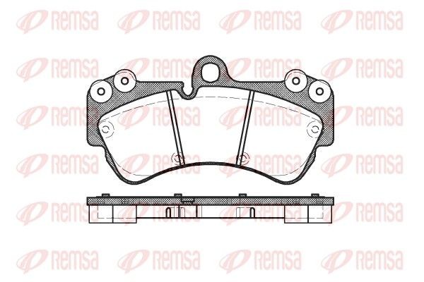 0994.00 REMSA Brake pad set PORSCHE Front Axle, prepared for wear indicator, with adhesive film, with accessories
