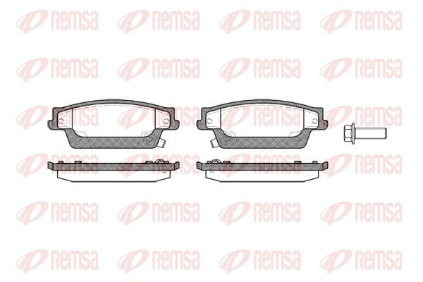 REMSA 1087.04 Brake pad set Rear Axle, incl. wear warning contact, with adhesive film, with accessories