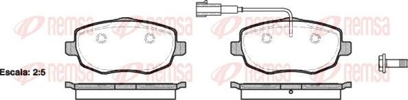 REMSA 1099.01 Brake pad set Front Axle, incl. wear warning contact, with adhesive film, with accessories