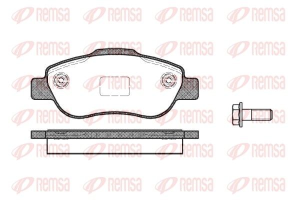 REMSA 1100.00 Brake pad set Front Axle, with adhesive film, with bolts/screws, with accessories
