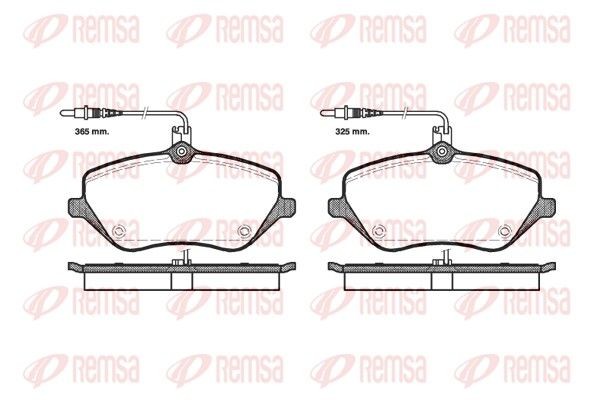 REMSA 1101.04 Brake pad set Front Axle, incl. wear warning contact, with adhesive film, with accessories