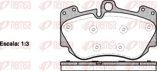 REMSA 1140.10 Brake pad set Front Axle, prepared for wear indicator, with adhesive film, with accessories