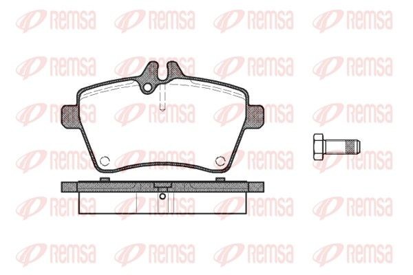 REMSA 1144.00 Brake pad set Front Axle, prepared for wear indicator, with adhesive film, with bolts/screws, with accessories