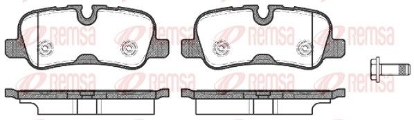 REMSA 1159.10 Brake pad set Rear Axle, prepared for wear indicator, with adhesive film, with bolts/screws, with accessories