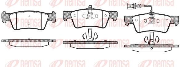 REMSA 1187.01 Brake pad set Rear Axle, incl. wear warning contact, with adhesive film, with accessories, with spring