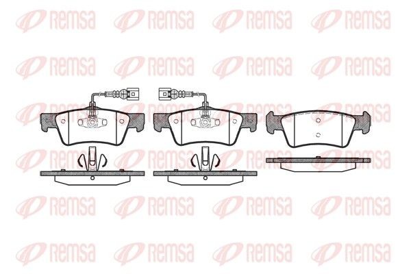 REMSA 1187.02 Brake pad set Rear Axle, incl. wear warning contact, with adhesive film, with accessories, with spring