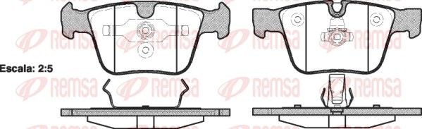 REMSA 1216.00 Brake pad set Rear Axle, with adhesive film, with accessories, with spring