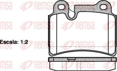 REMSA 1240.00 Brake pad set Rear Axle, prepared for wear indicator, with adhesive film, with accessories
