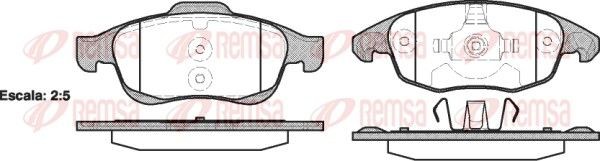 PCA124800 REMSA Front Axle, with adhesive film, with accessories, with spring Height 1: 64,7mm, Height 2: 57,7mm, Thickness 1: 18,8mm, Thickness 2: 18,3mm Brake pads 1248.00 buy