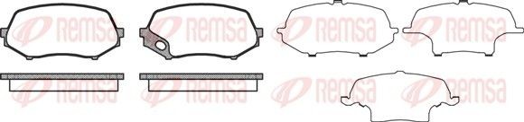 PCA133700 REMSA Front Axle, with adhesive film, with accessories Height: 56,6mm, Thickness: 17,5mm Brake pads 1337.00 buy