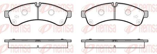 REMSA 1339.00 Brake pad set Rear Axle, prepared for wear indicator, with adhesive film, with bolts/screws, with accessories