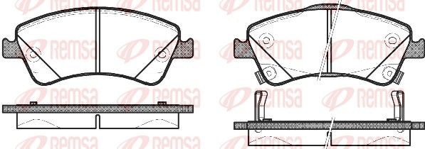 REMSA 1341.02 Brake pad set Front Axle, with acoustic wear warning, with adhesive film, with accessories