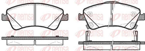 REMSA 1341.12 Brake pad set Front Axle, with acoustic wear warning, with adhesive film, with accessories