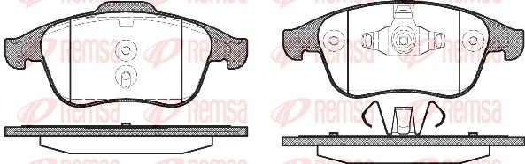 BPM135000 REMSA Vorderachse, mit Klebefolie, mit Feder, mit Zubehör Höhe 1: 68,5mm, Höhe 2: 63,2mm, Dicke/Stärke: 18mm Bremsbelagsatz 1350.00 günstig kaufen