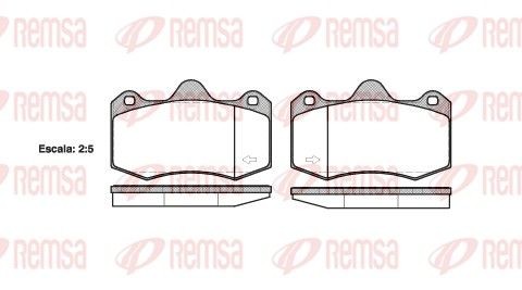 REMSA 1404.00 Brake pad set Front Axle, excl. wear warning contact, with adhesive film, with accessories