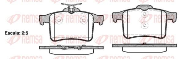 REMSA 1428.00 Brake pad set Rear Axle, with adhesive film, with accessories, with spring