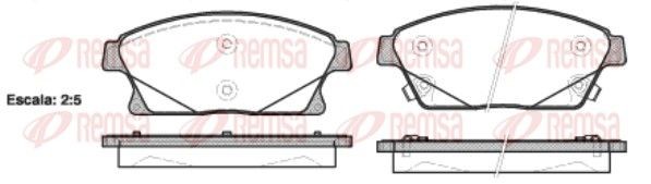 Original REMSA PCA143102 Brake pad kit 1431.02 for OPEL MOKKA
