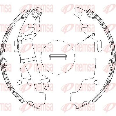 REMSA 4145.00 Brake Shoe Set Rear Axle, Ø: 180 x 26 mm, with lever, with accessories