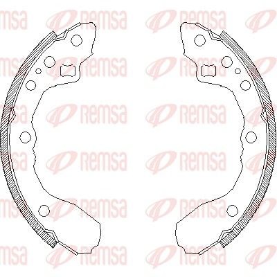 4344.00 REMSA Drum brake pads KIA Rear Axle, Ø: 200 x 26 mm, without lever